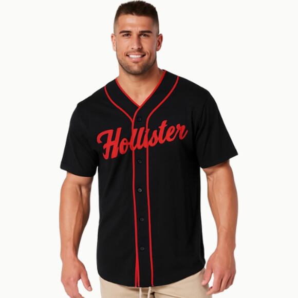 Hollister Other - Hollister Los Angeles 99 Jersey Shirt in Black & Red – EUC Size L